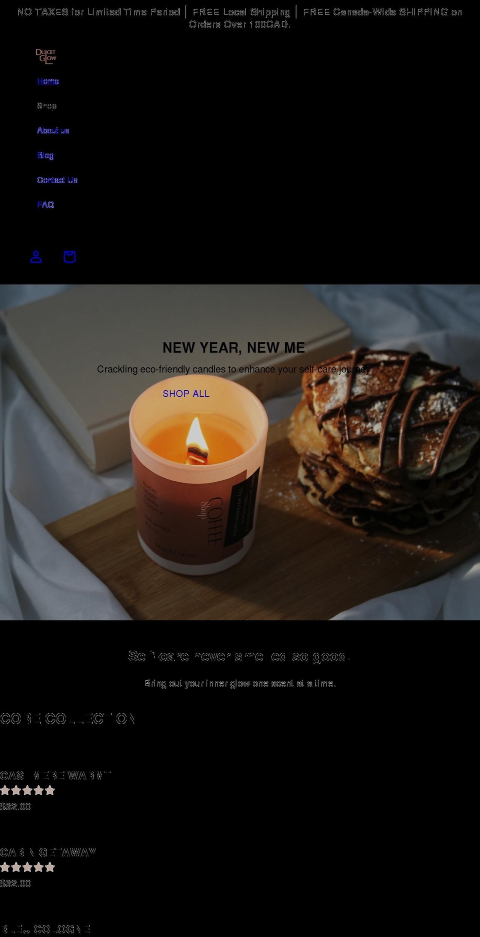 dulcetglow.com shopify website screenshot