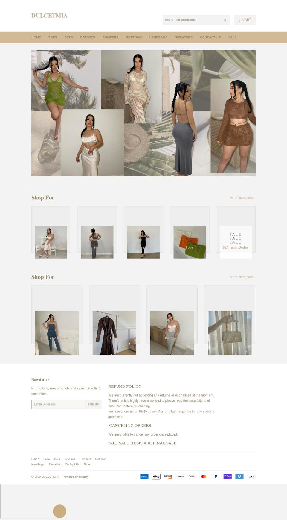 dulcetmia.com shopify website screenshot
