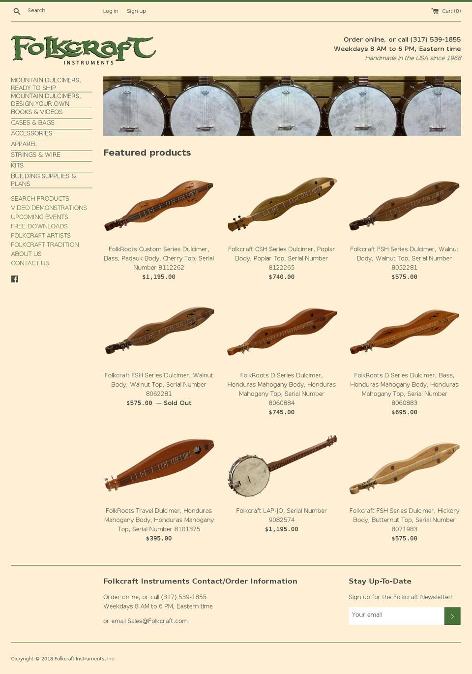 dulcimer.org shopify website screenshot