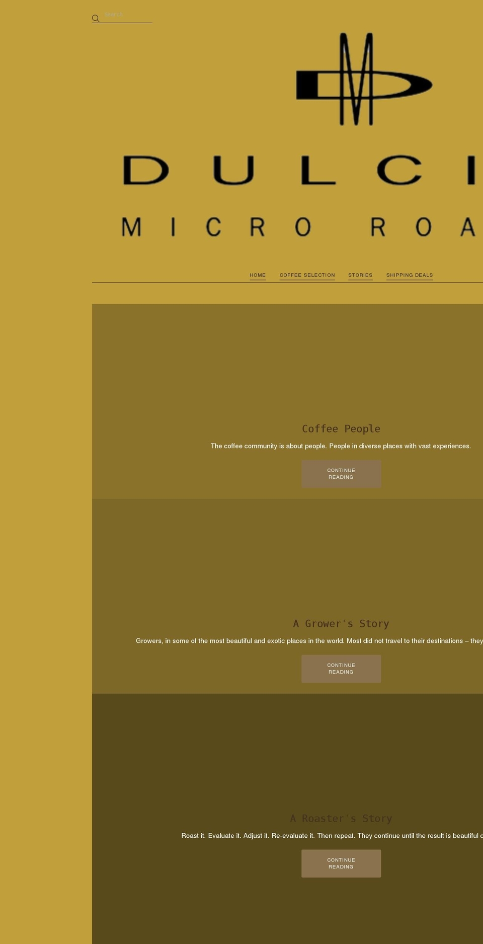 dulcismicroroast.com shopify website screenshot