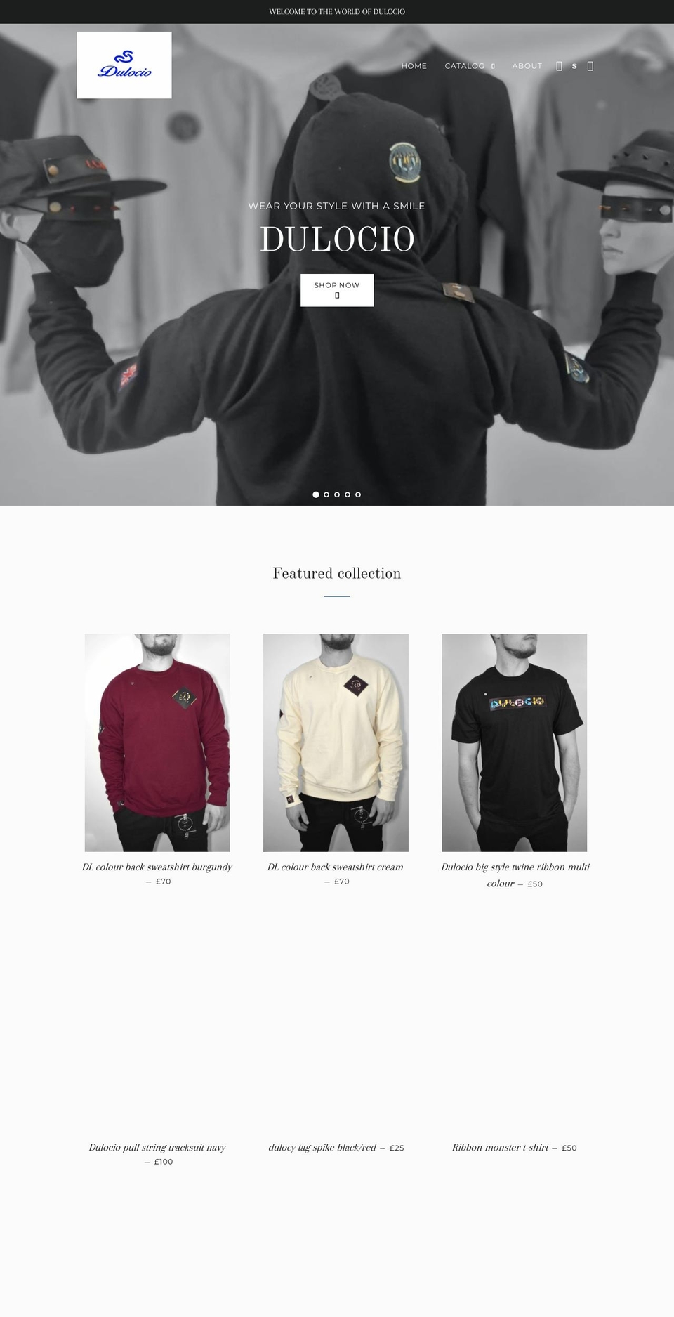 dulocio.co.uk shopify website screenshot