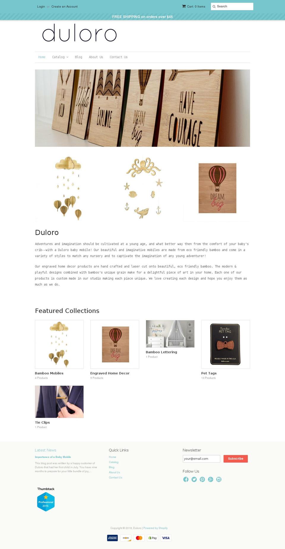 duloro.com — Shopify storefront screenshot