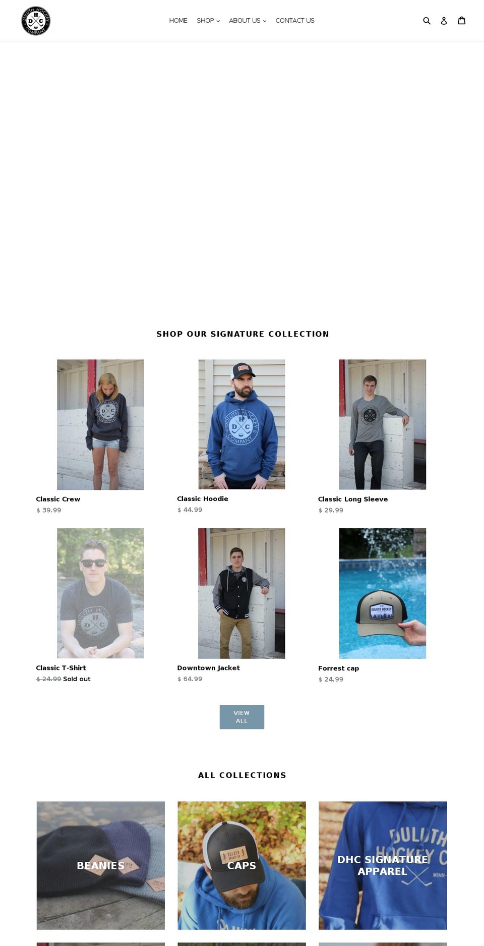 duluthhockeycompany.com shopify website screenshot