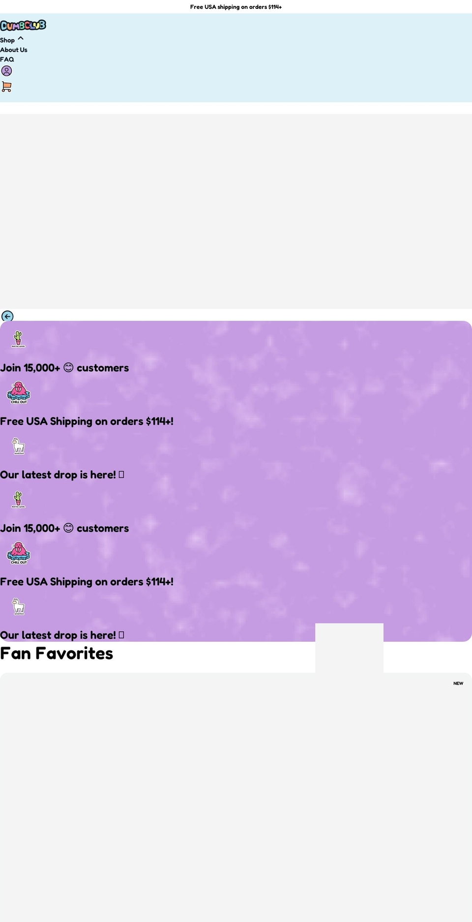 dumb-club.com shopify website screenshot