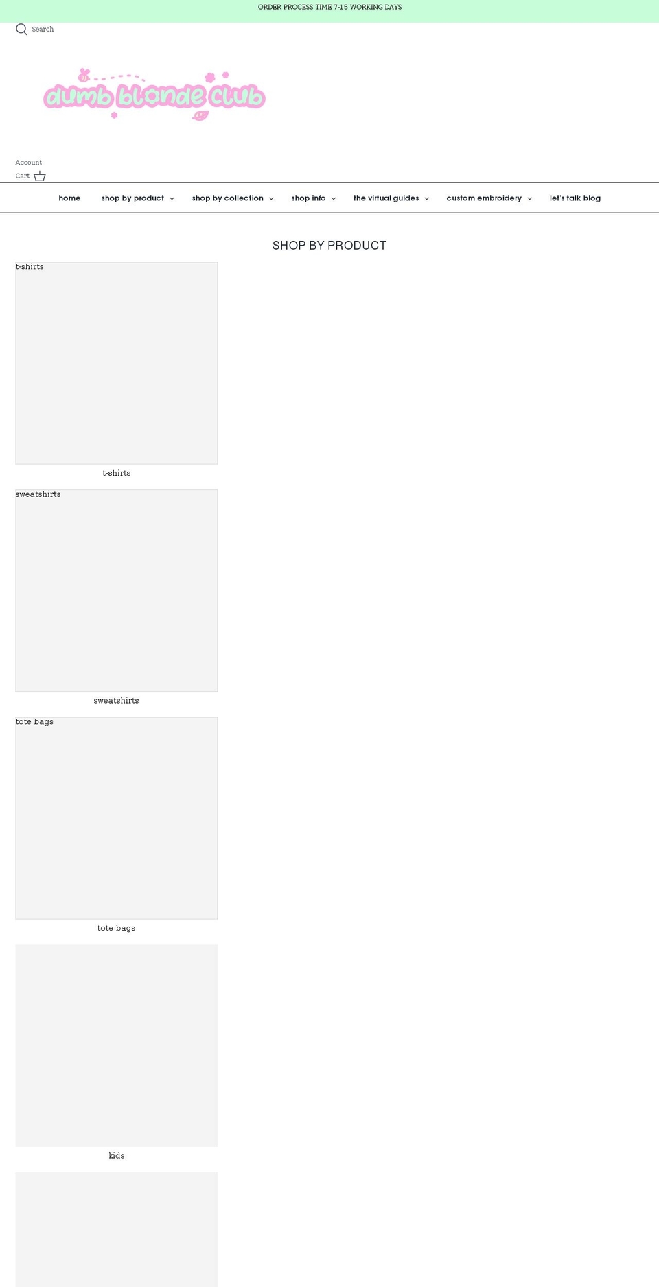 dumbblondeclub.co.uk shopify website screenshot