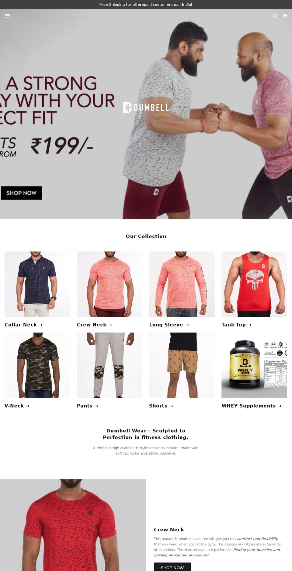 dumbellwear.com — Shopify storefront screenshot