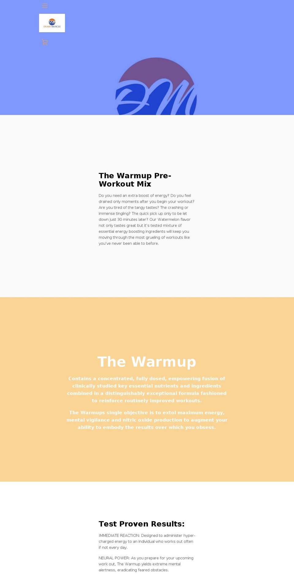 dumbmuscle.com — Shopify storefront screenshot