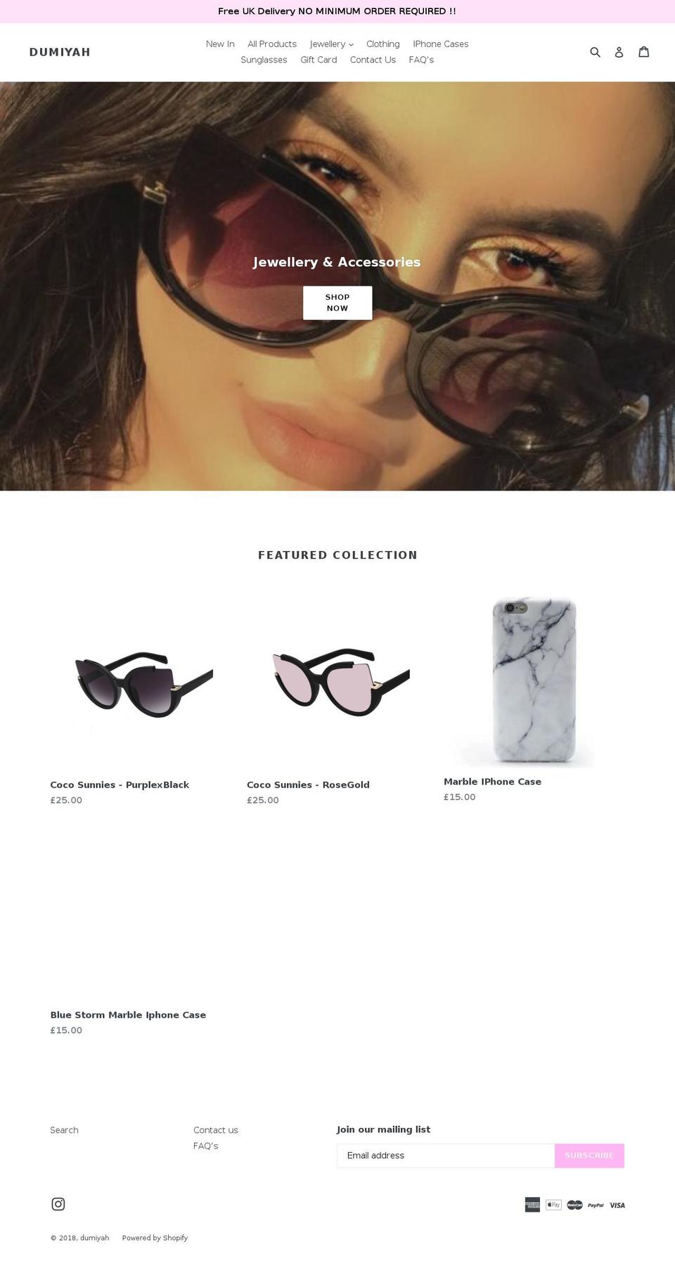 dumiyah.com — Shopify storefront screenshot