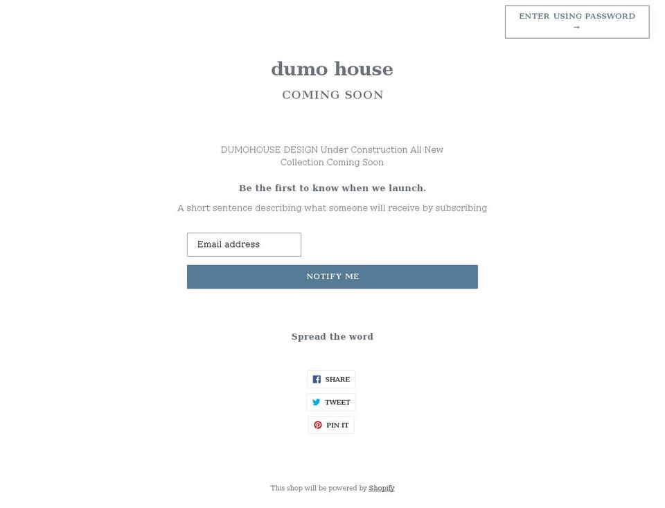 dumohouse.com shopify website screenshot