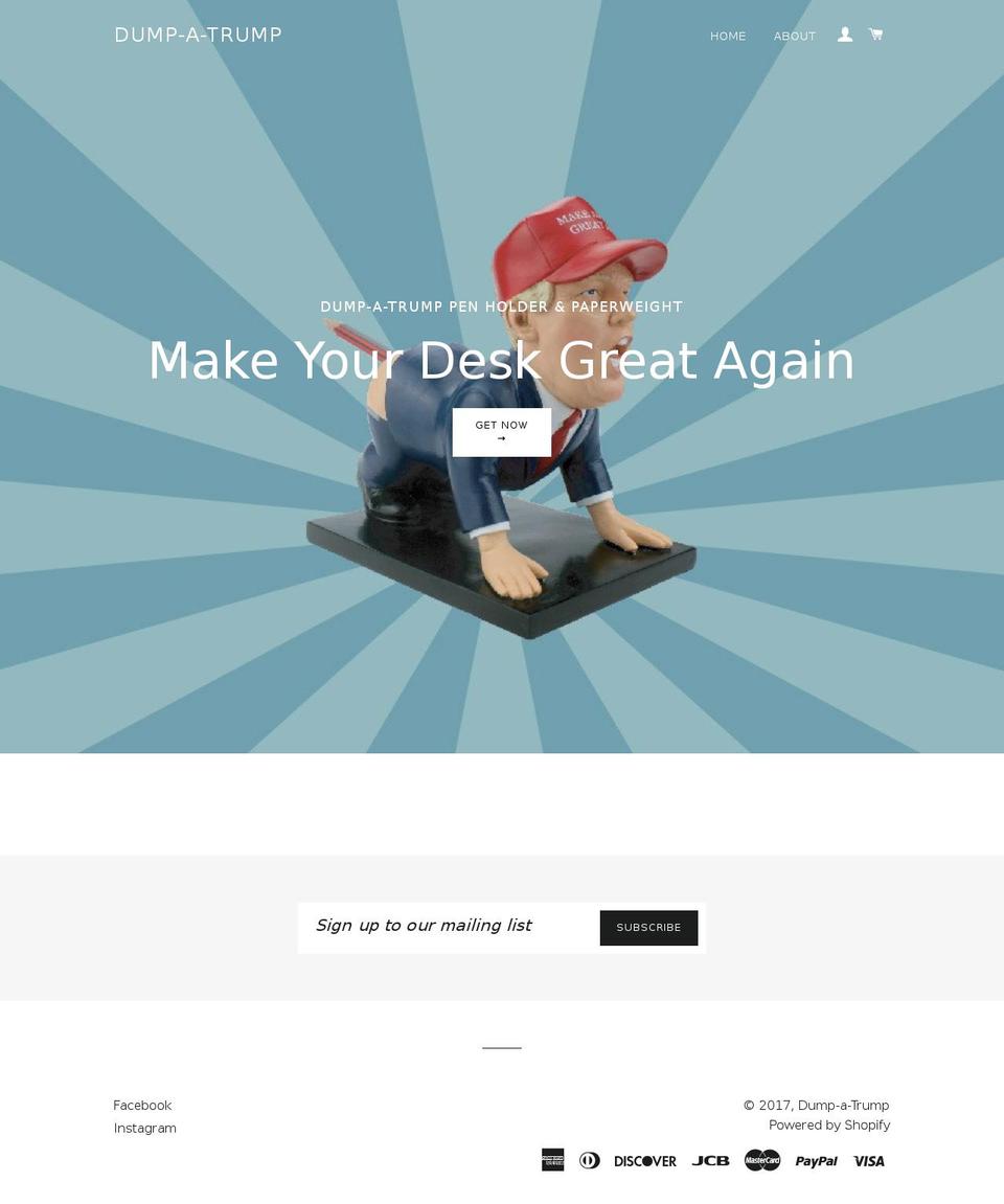 dump-a-trump.com shopify website screenshot