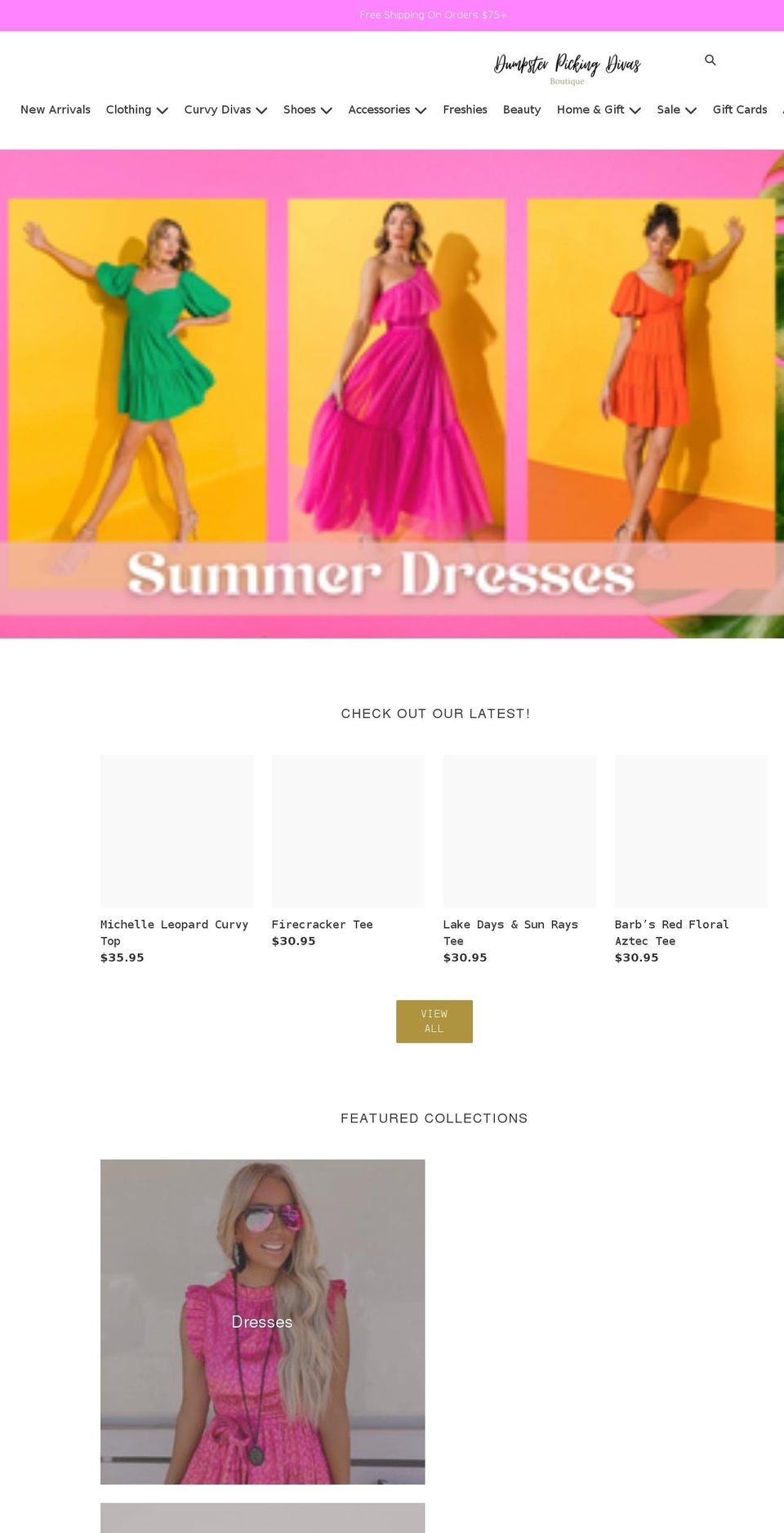 dumpsterpickingdivas.com shopify website screenshot