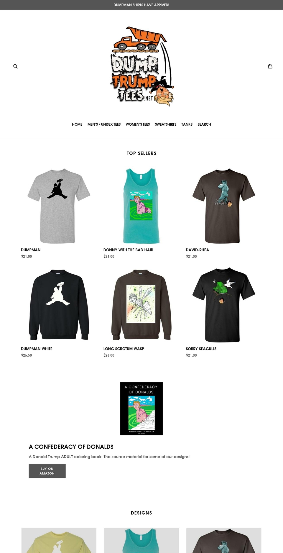 dumptrumptees.net shopify website screenshot