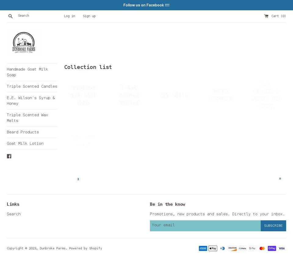 dunbrokefarms.com shopify website screenshot