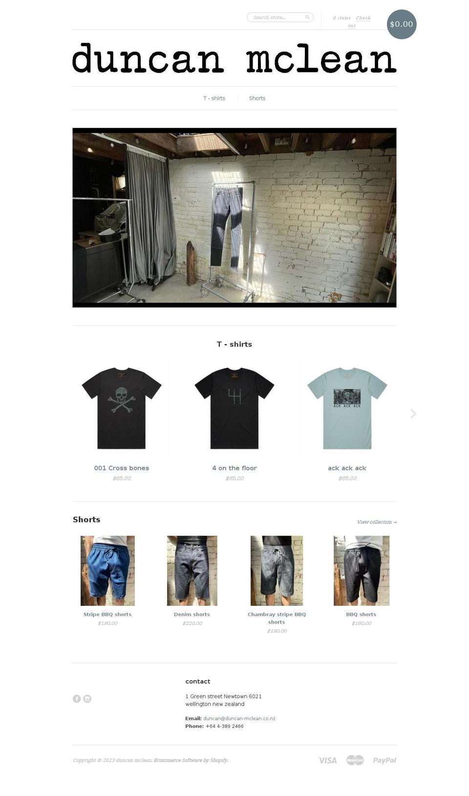 duncan-mclean.co.nz shopify website screenshot