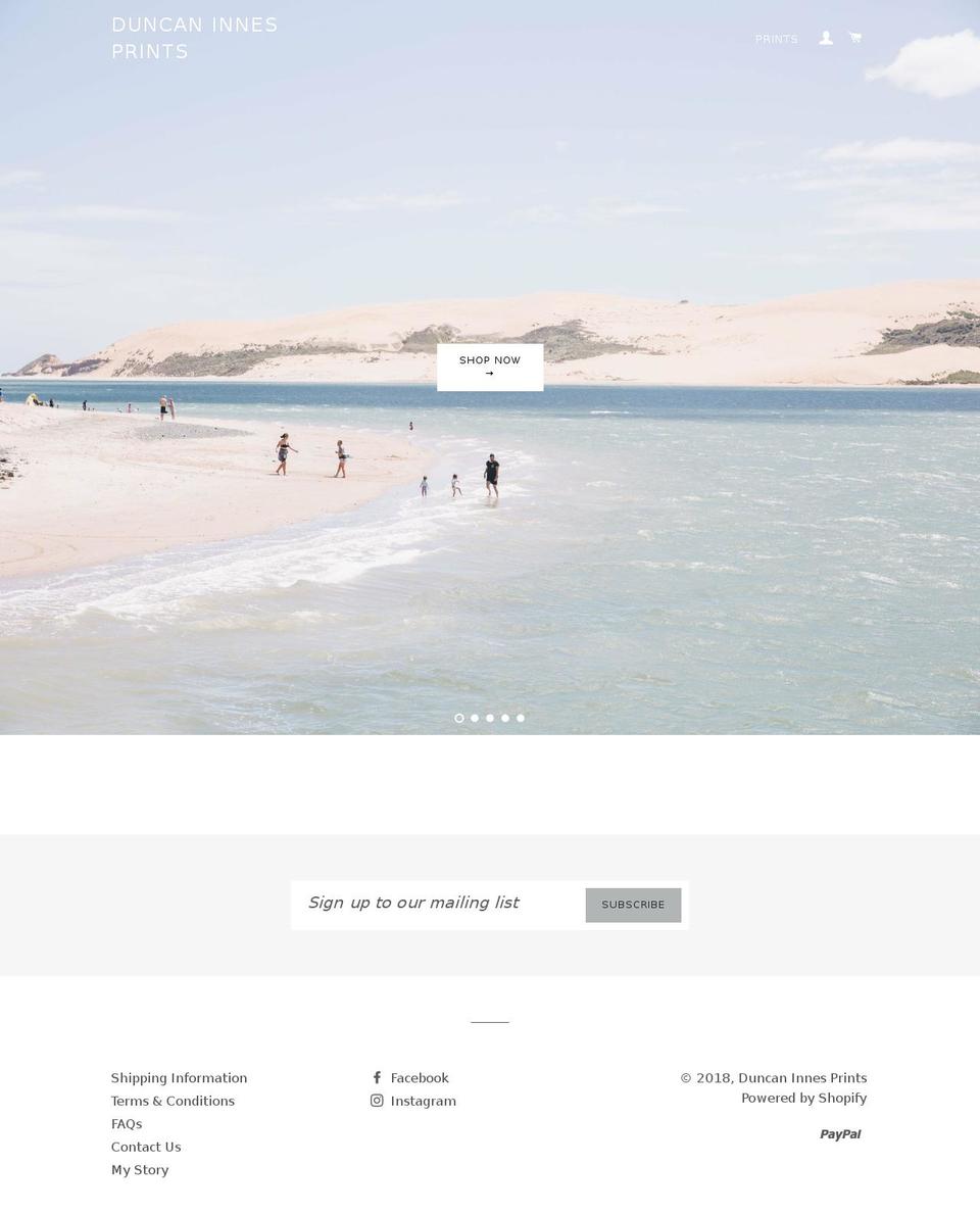 duncaninnesprints.com — Shopify storefront screenshot