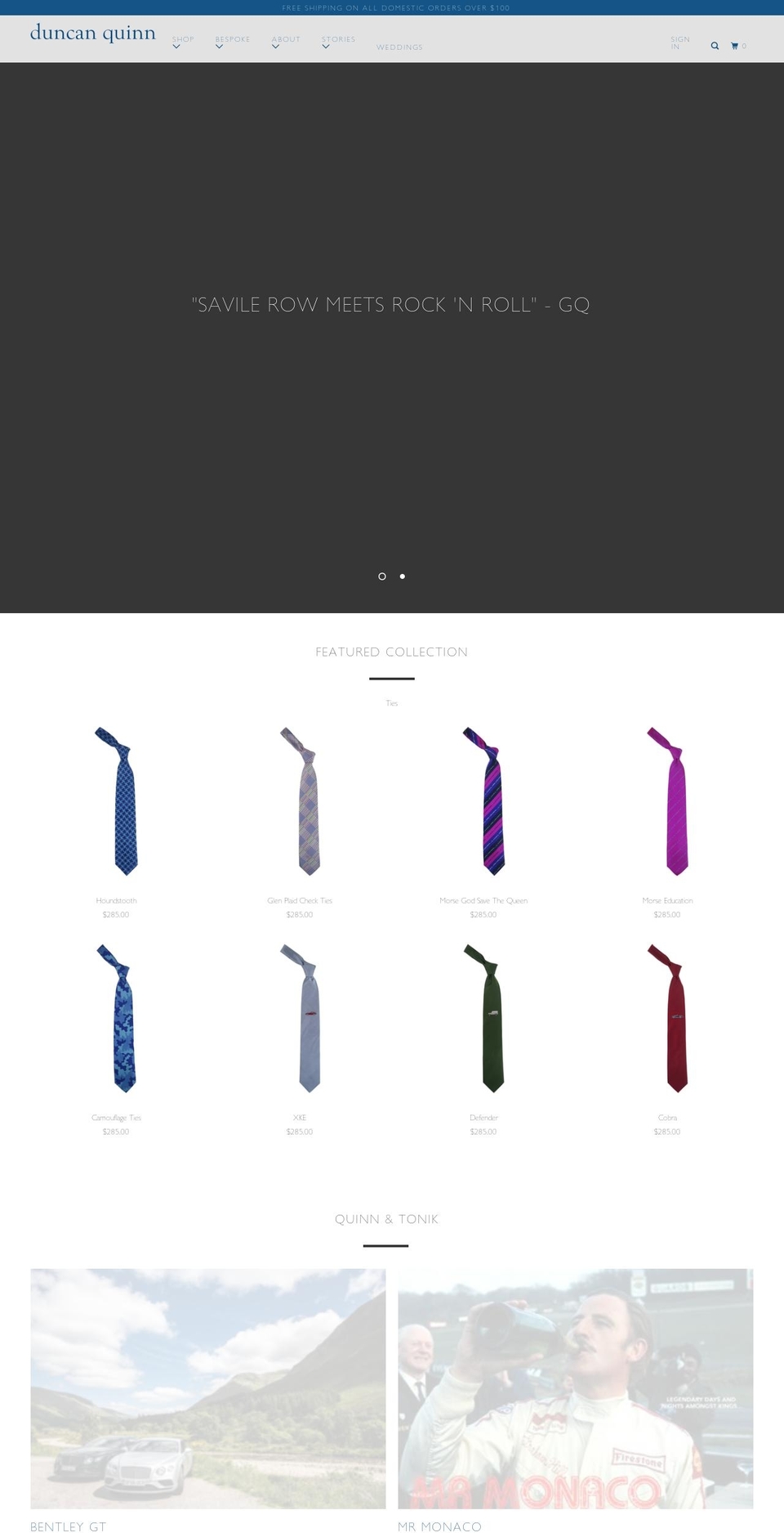 duncanquinn.com — Shopify storefront screenshot