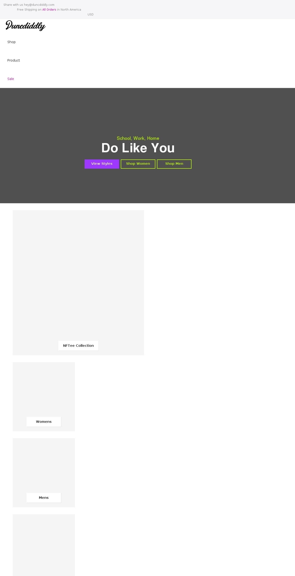 duncdiddly.com shopify website screenshot