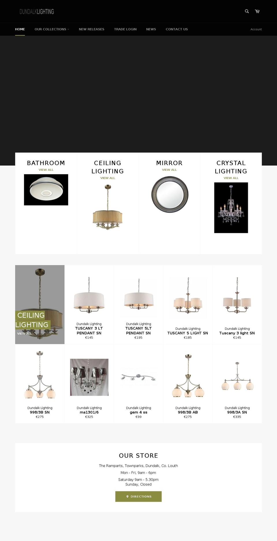 Loft Shopify theme site example dundalklighting.ie