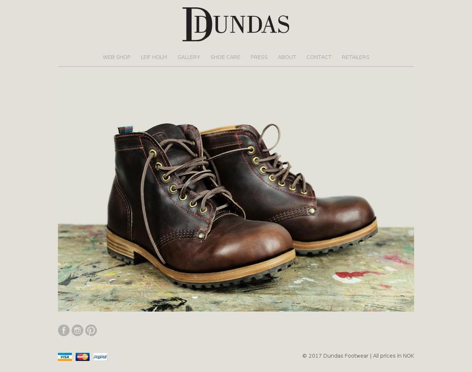 dundasfootwear.com shopify website screenshot