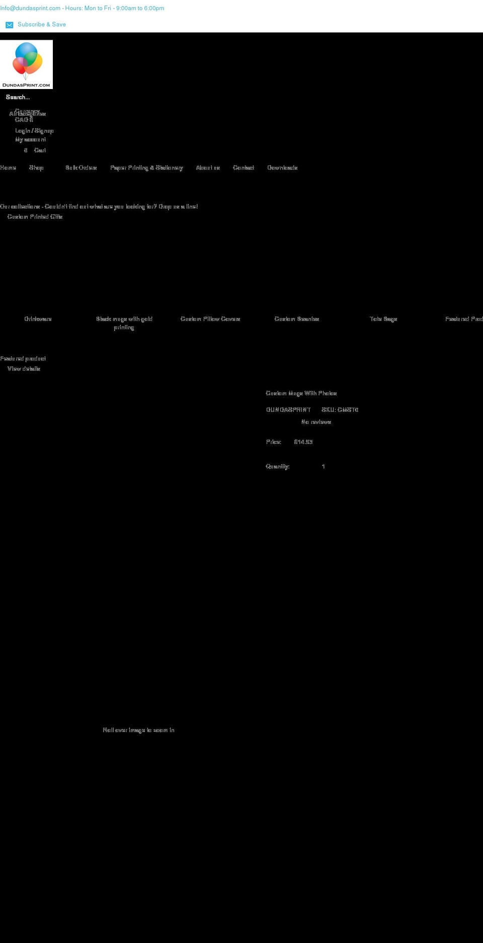 dundasprint.com shopify website screenshot