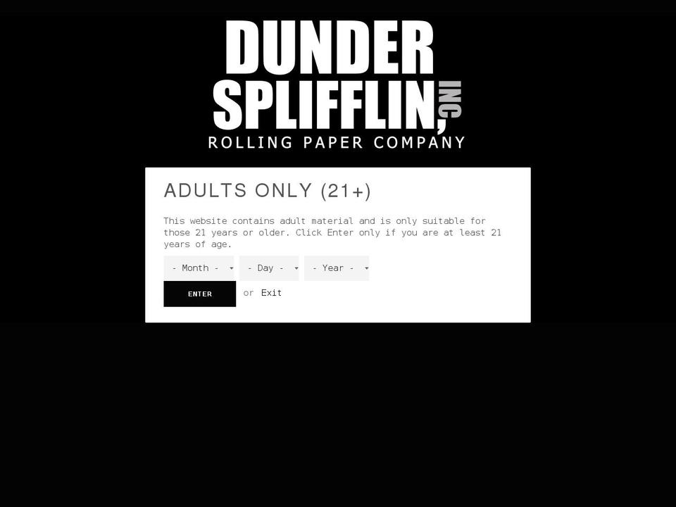 dundersplifflin.com shopify website screenshot