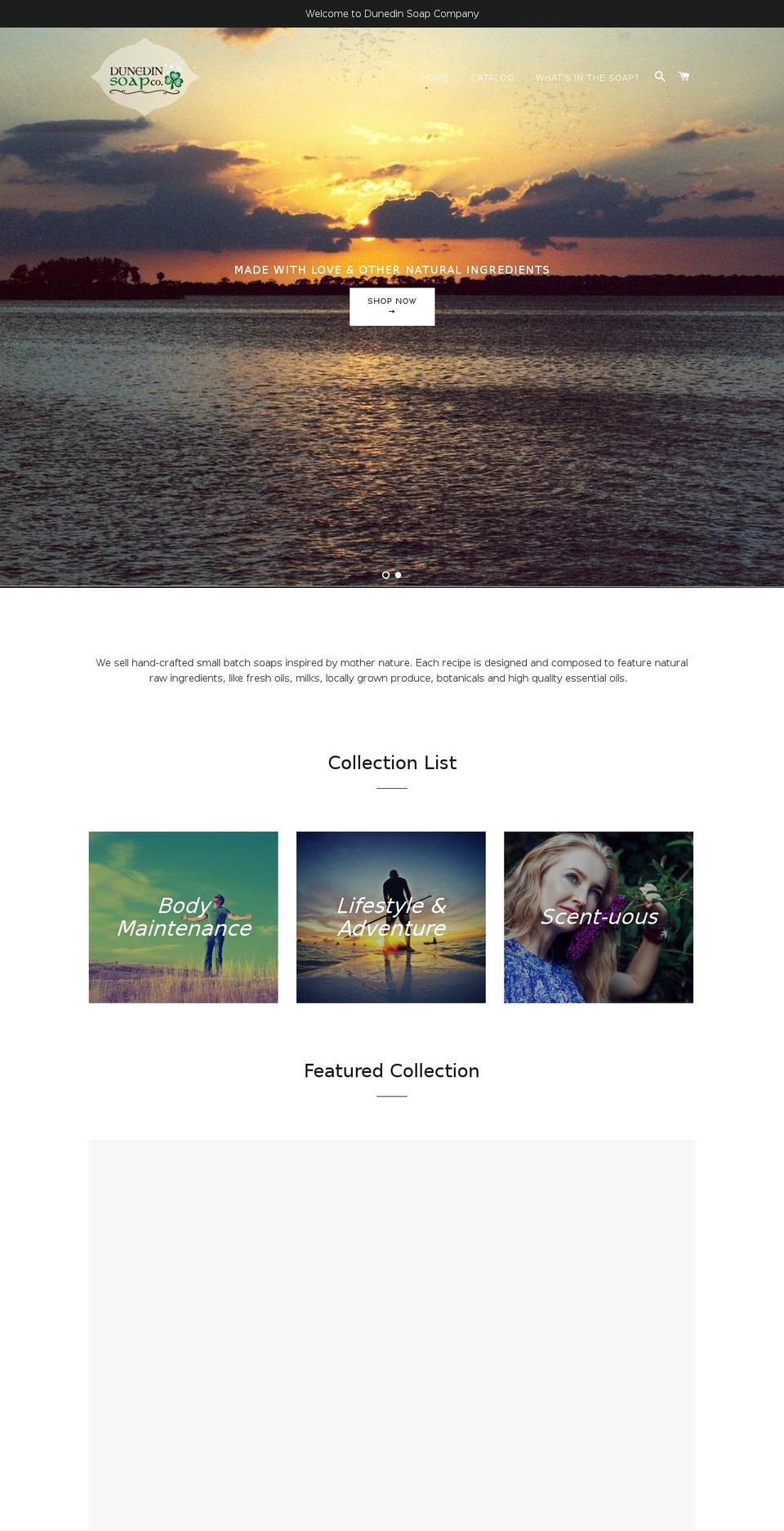 dunedinsoapcompany.com shopify website screenshot