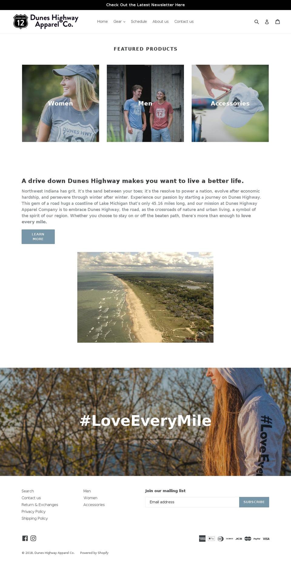 duneshighway.com — Shopify storefront screenshot