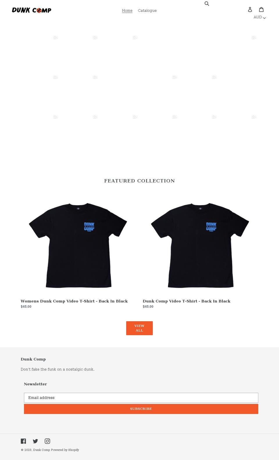 dunkcomp.com shopify website screenshot