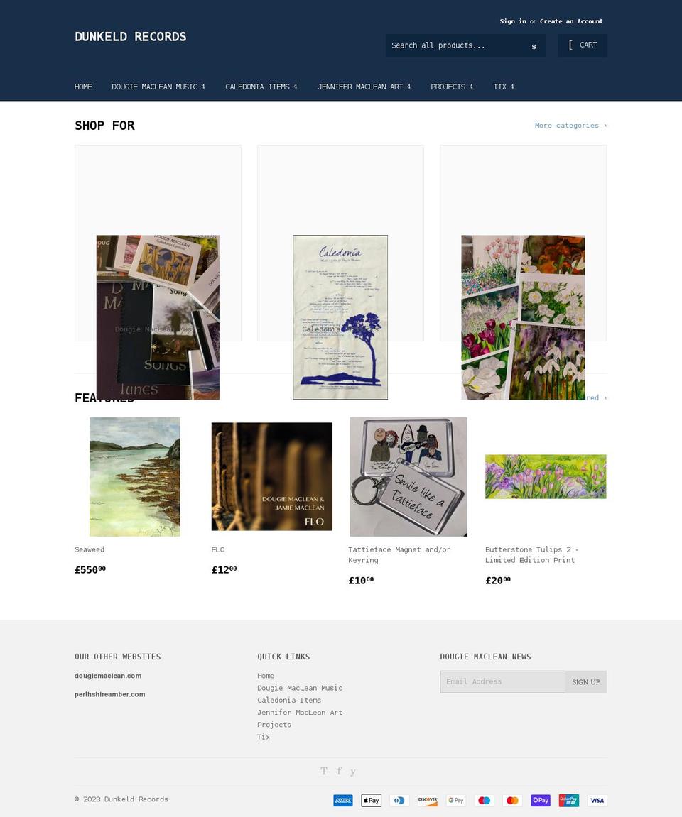 dunkeld.com shopify website screenshot