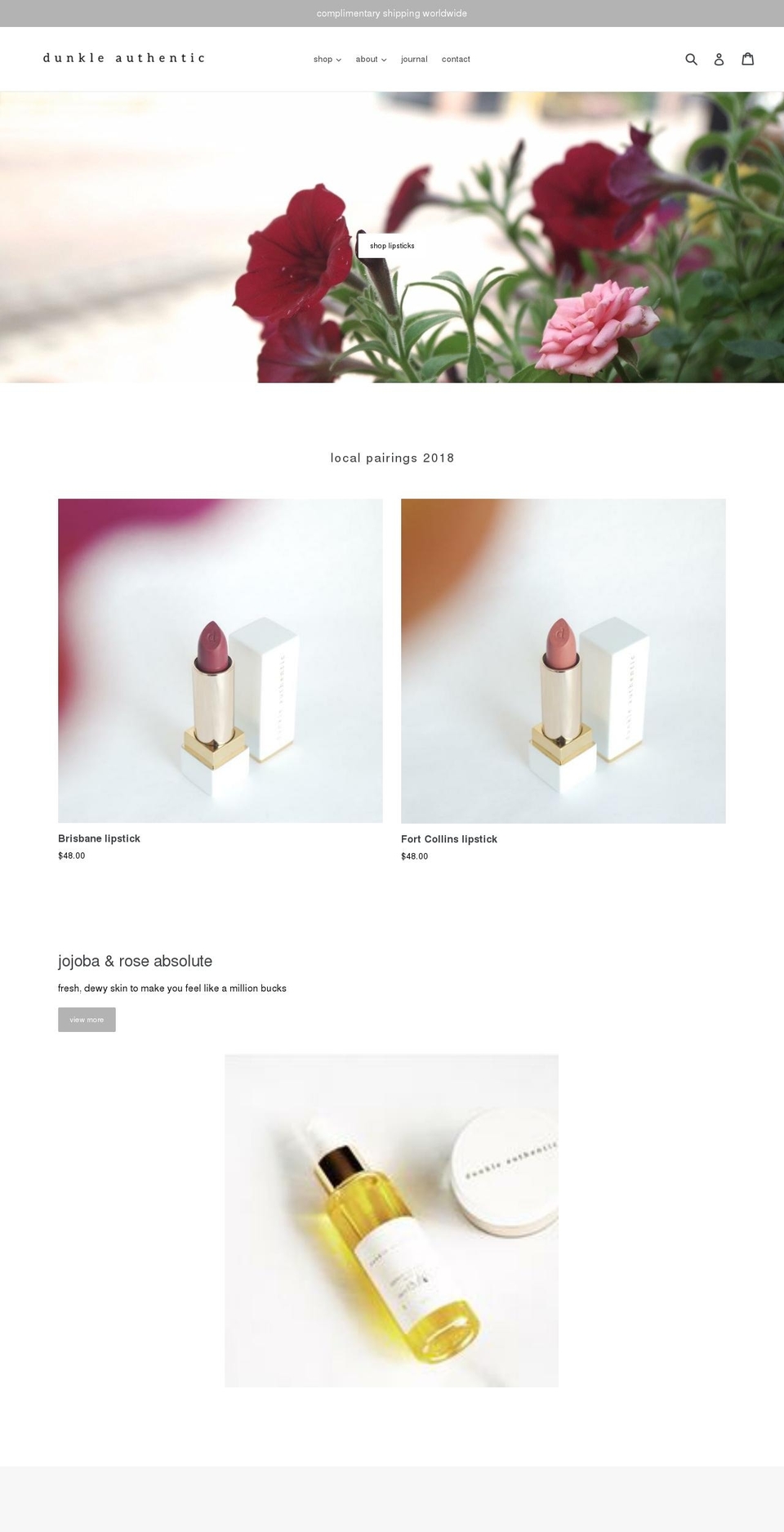 dunkleauthentic.com shopify website screenshot