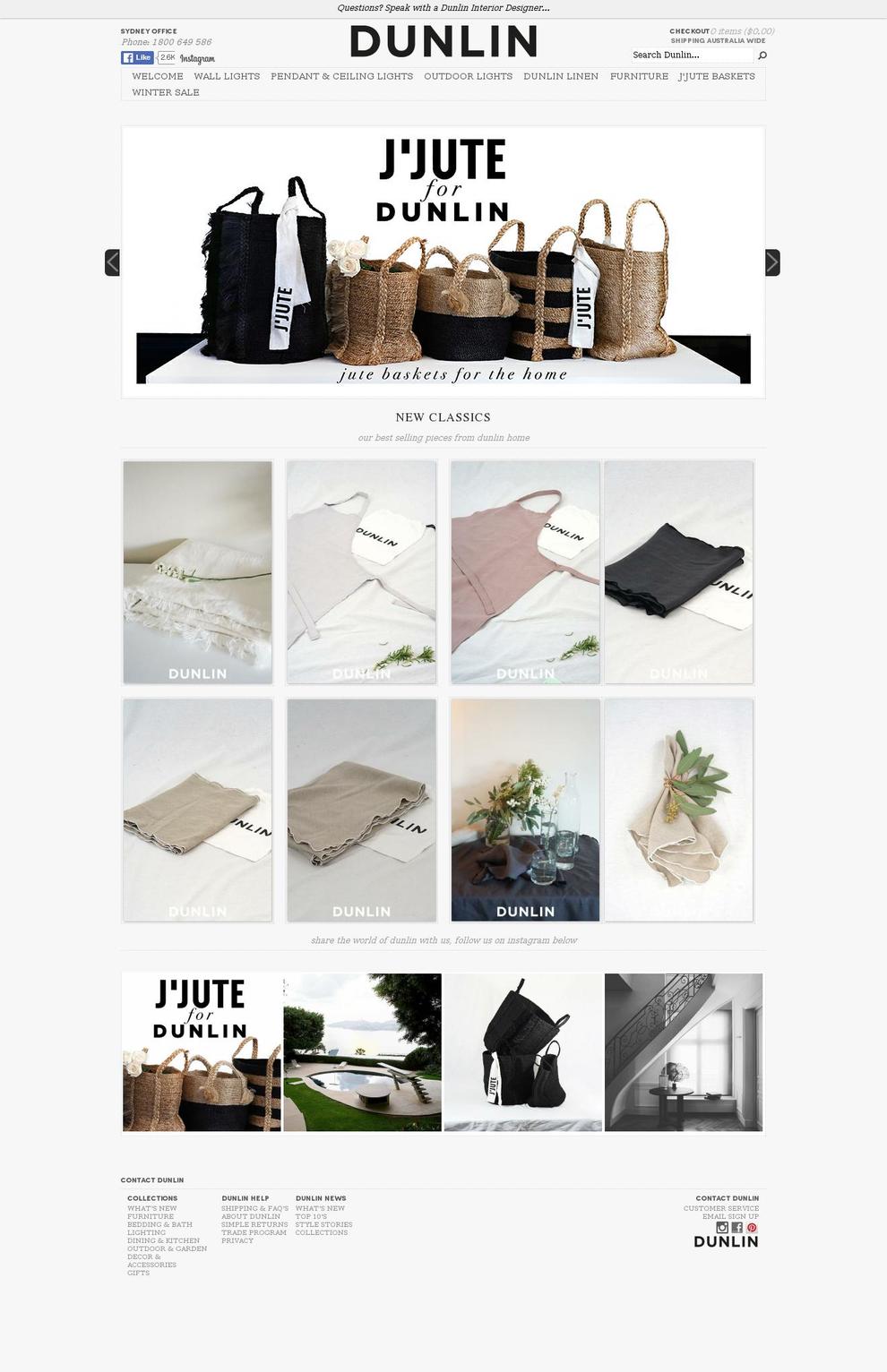 dunlin.com.au shopify website screenshot