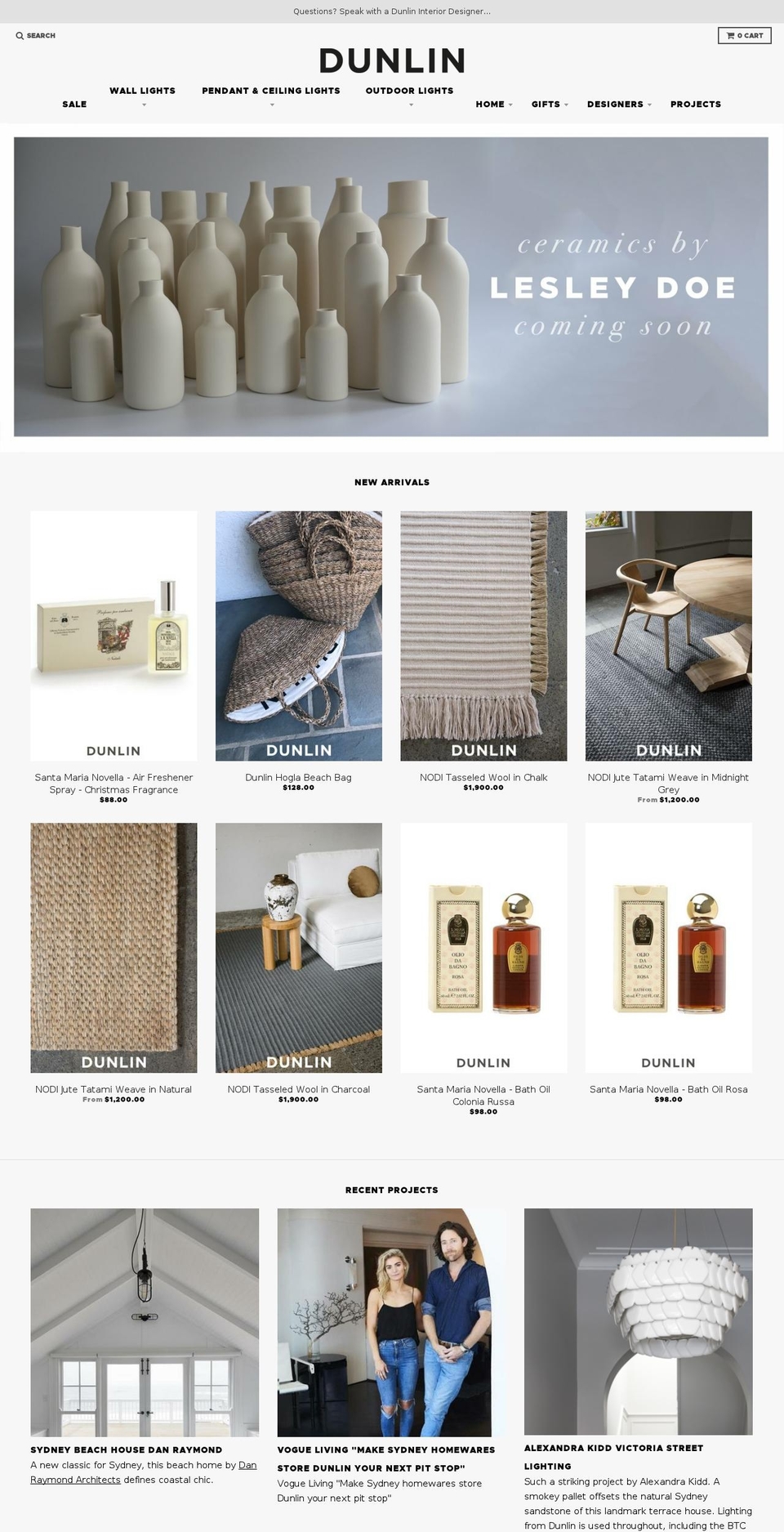 dunlinhome.com.au shopify website screenshot