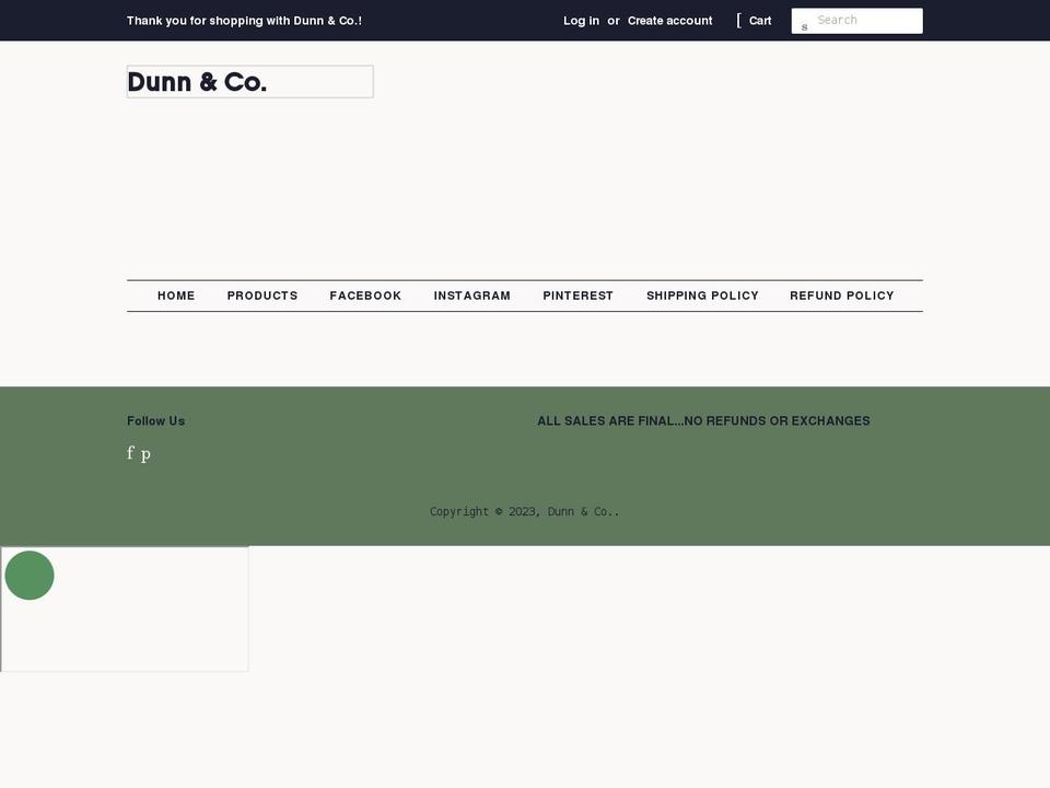 dunnandcompany.net shopify website screenshot