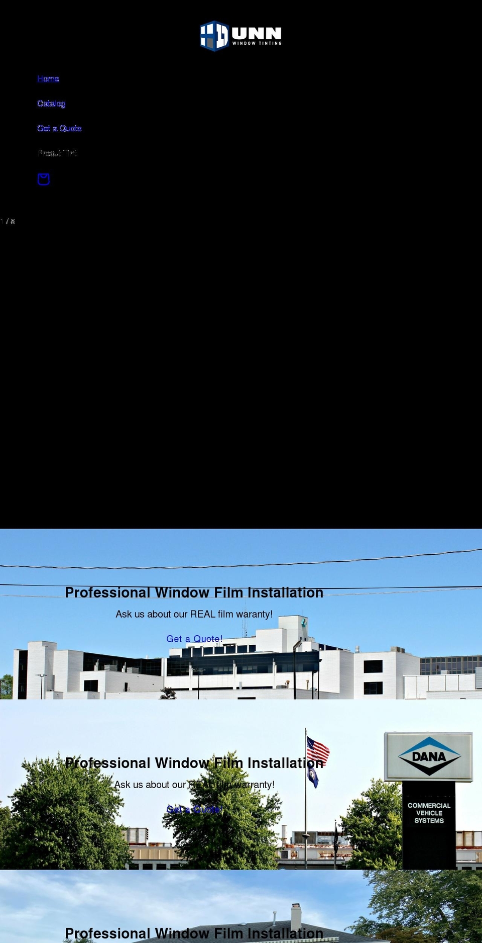 dunnwindowtinting.com shopify website screenshot