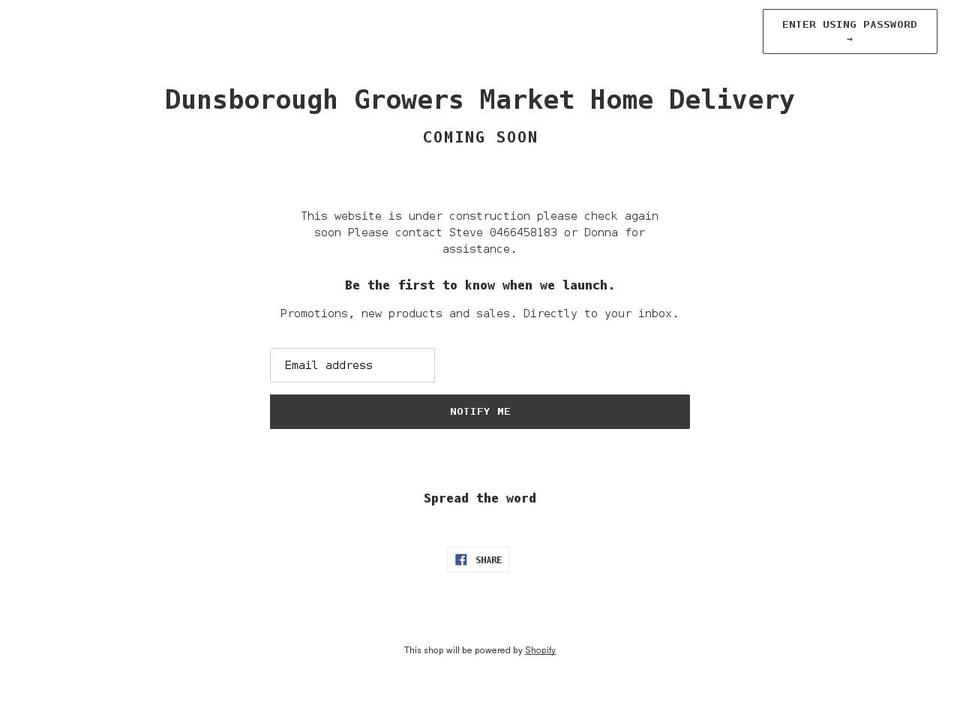 dunsboroughgrowersmarket.com shopify website screenshot