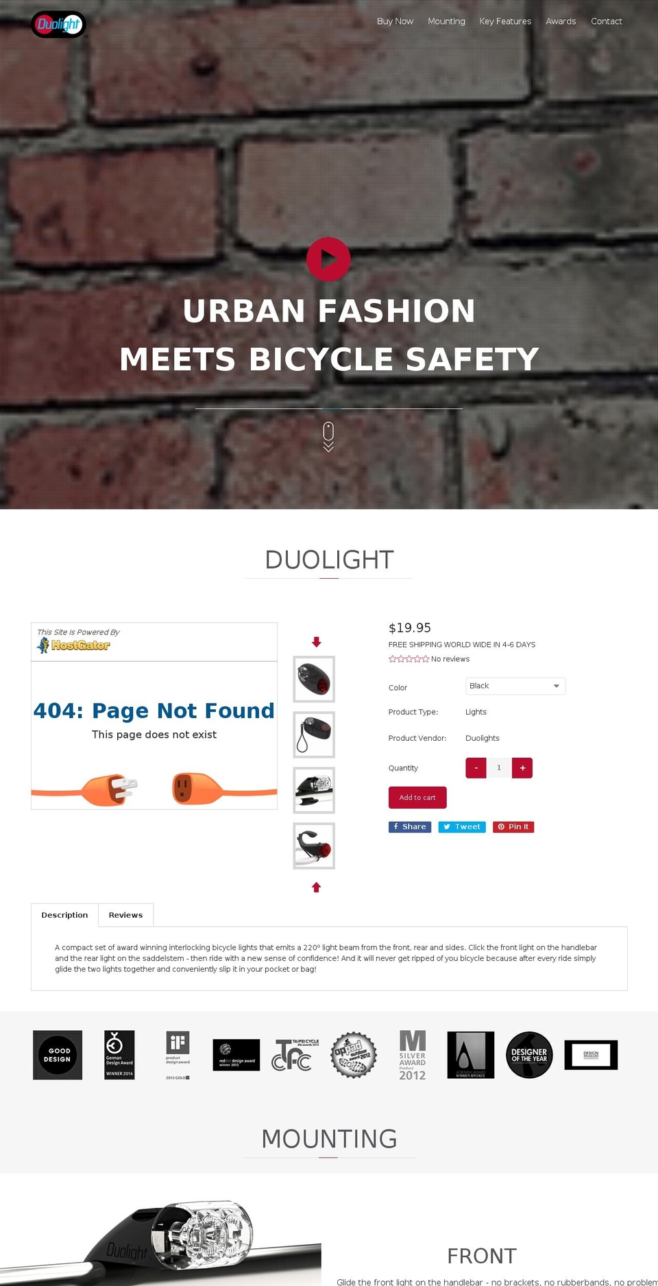 duo-bikelight.com shopify website screenshot