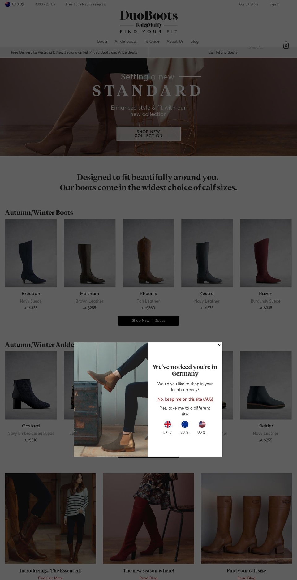 duoboots.com.au shopify website screenshot