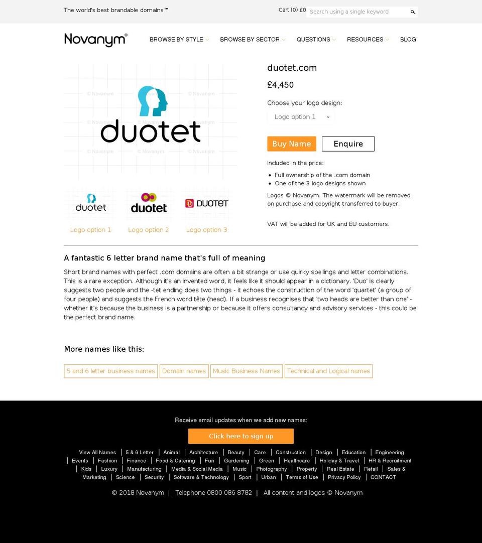 duotet.com — Shopify storefront screenshot