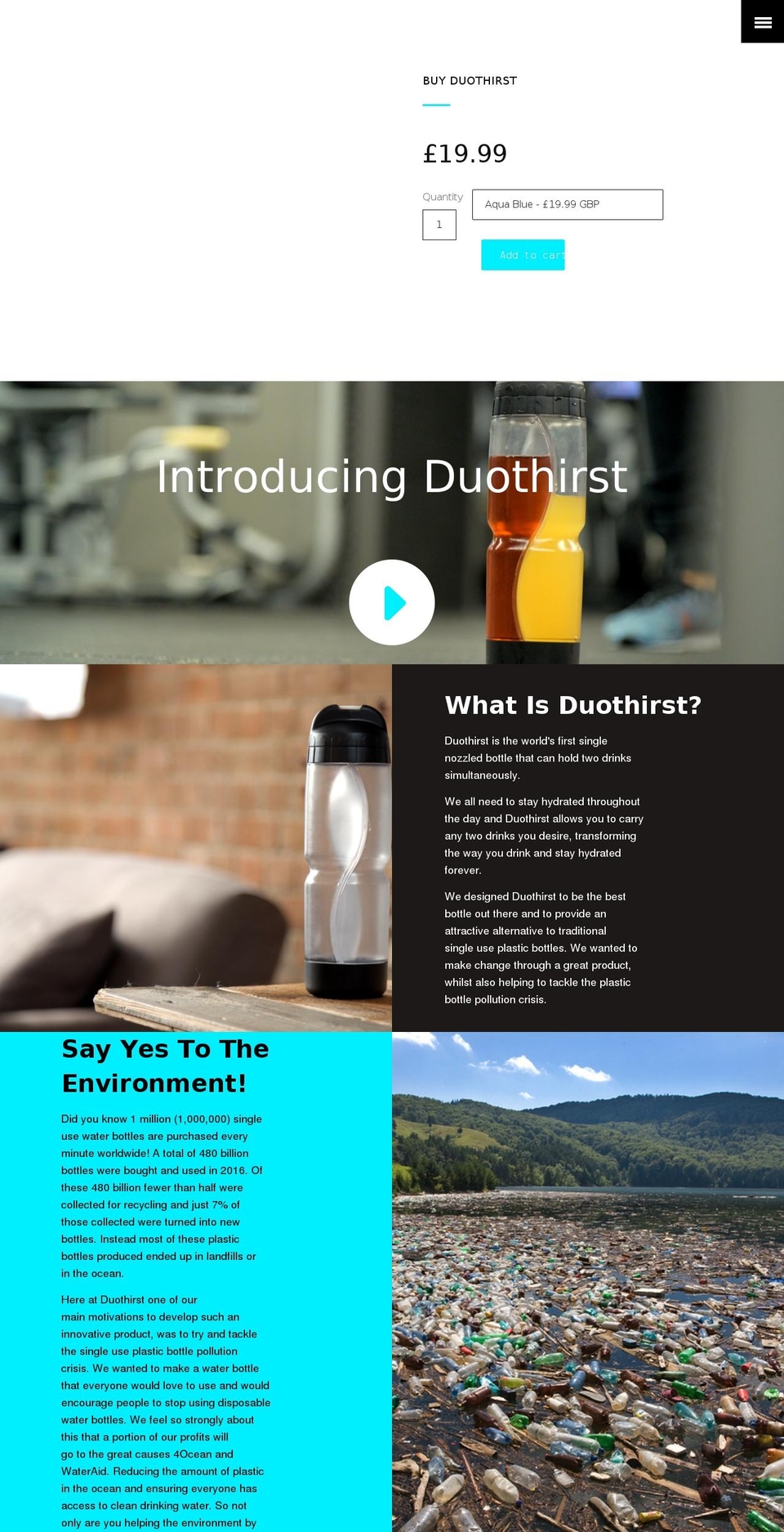 duothirst.com shopify website screenshot
