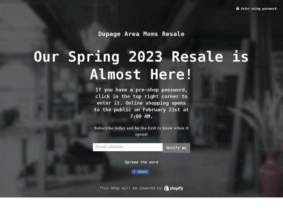 dupage-area-moms-resale.myshopify.com shopify website screenshot