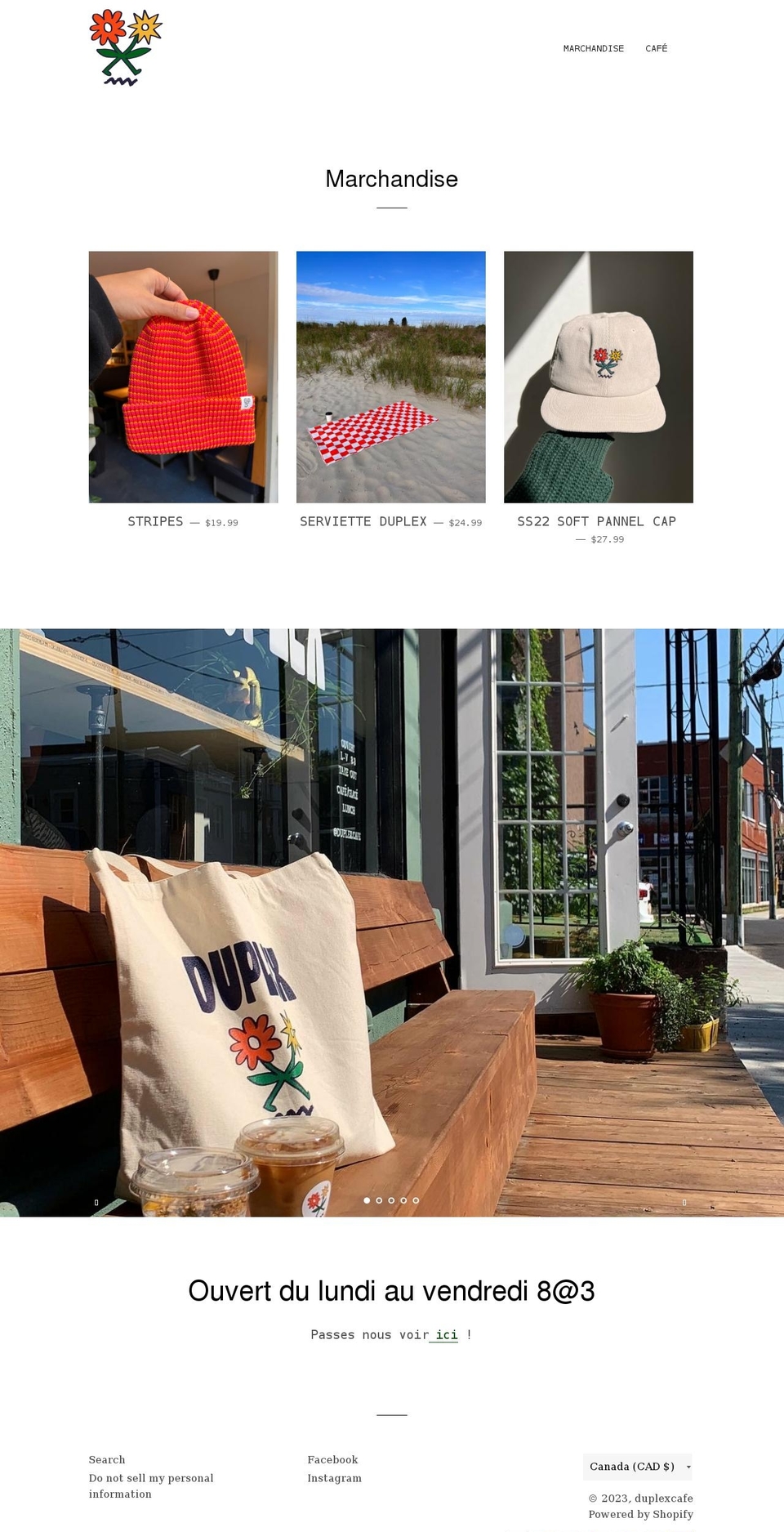 duplexcafe.com shopify website screenshot