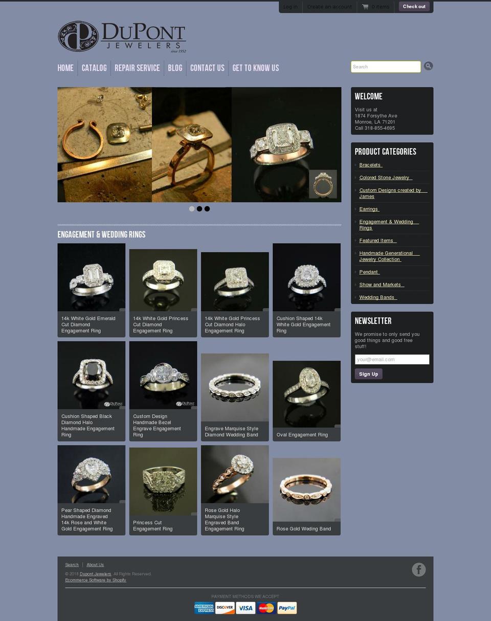 dupontjewelers.com — Shopify storefront screenshot