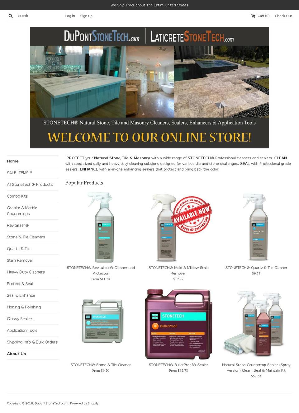 dupontstonesealers.com — Shopify storefront screenshot