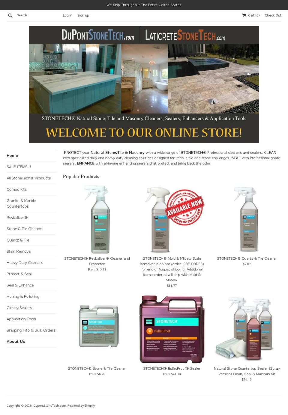 dupontstonetech.com shopify website screenshot