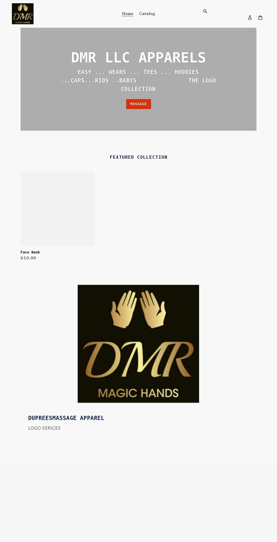 dupreesmassageroomllc.com shopify website screenshot