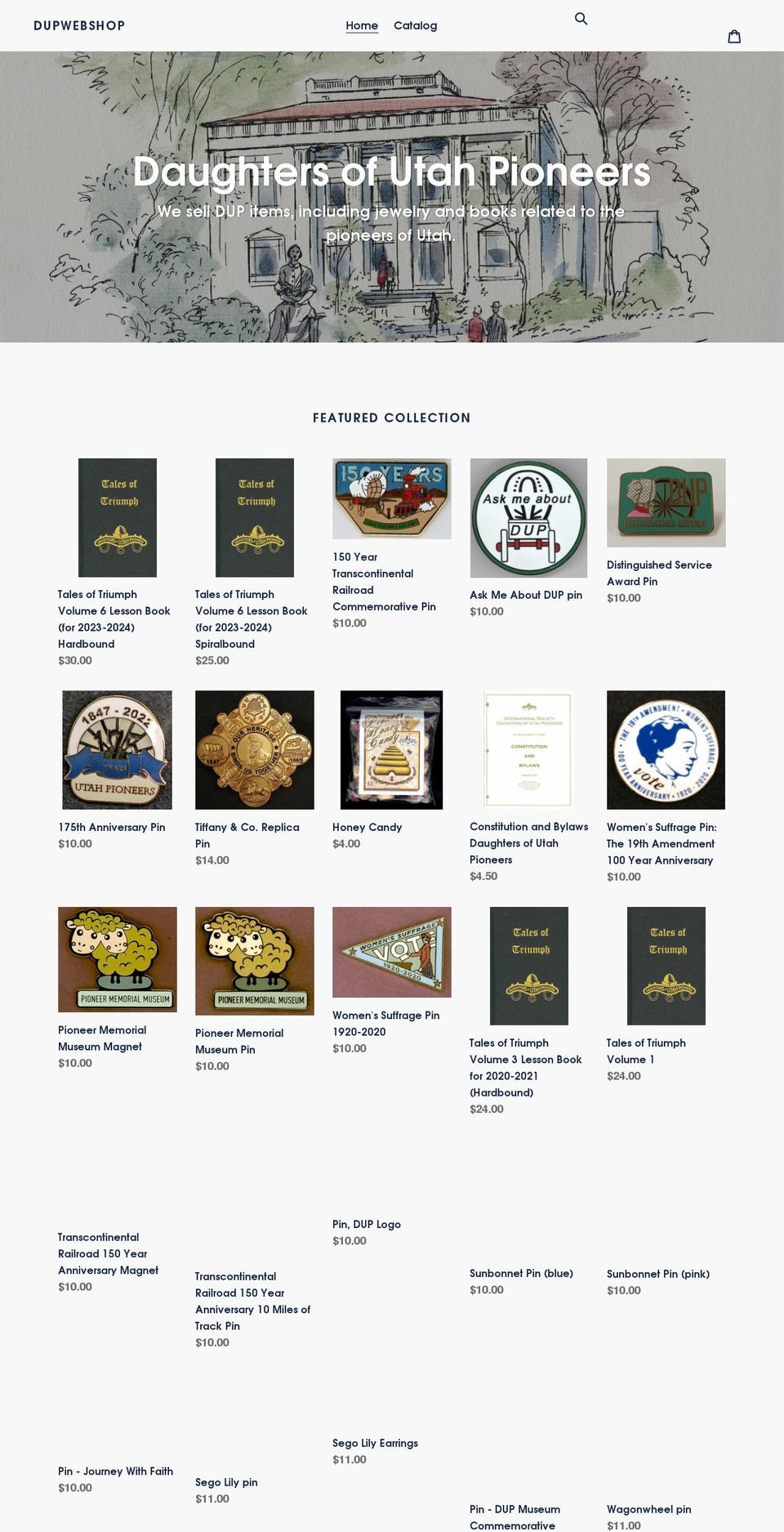dupwebshop.myshopify.com shopify website screenshot