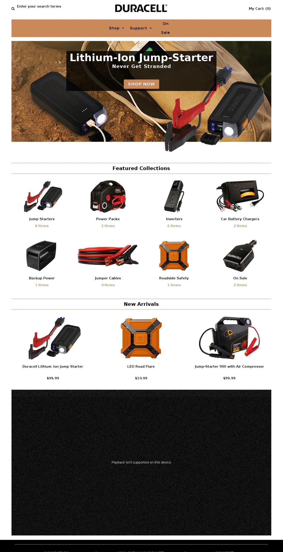 duracellpower.com shopify website screenshot