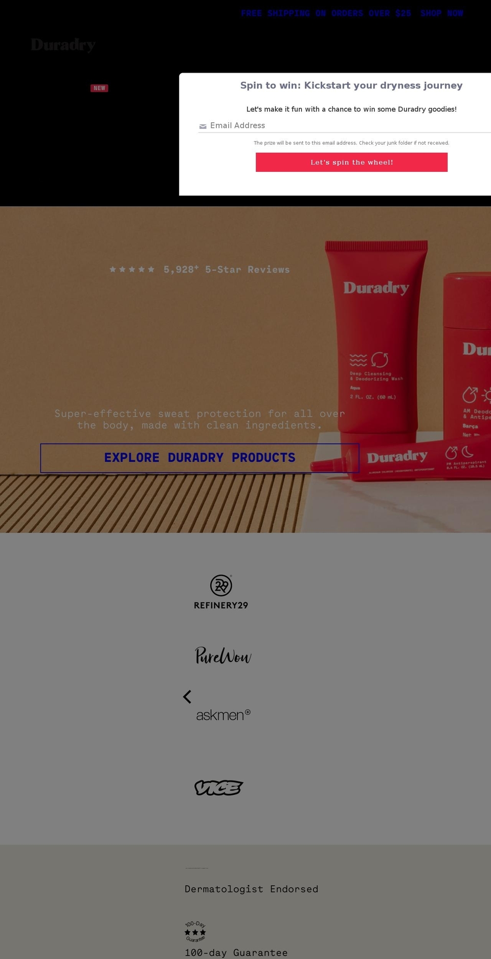 duradry.com shopify website screenshot