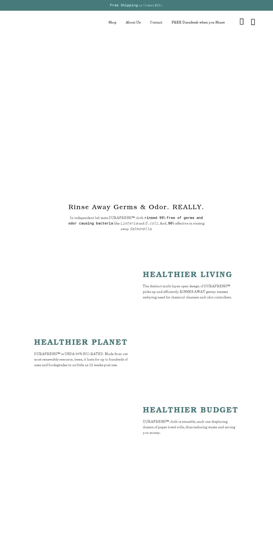 durafreshcloth.com shopify website screenshot