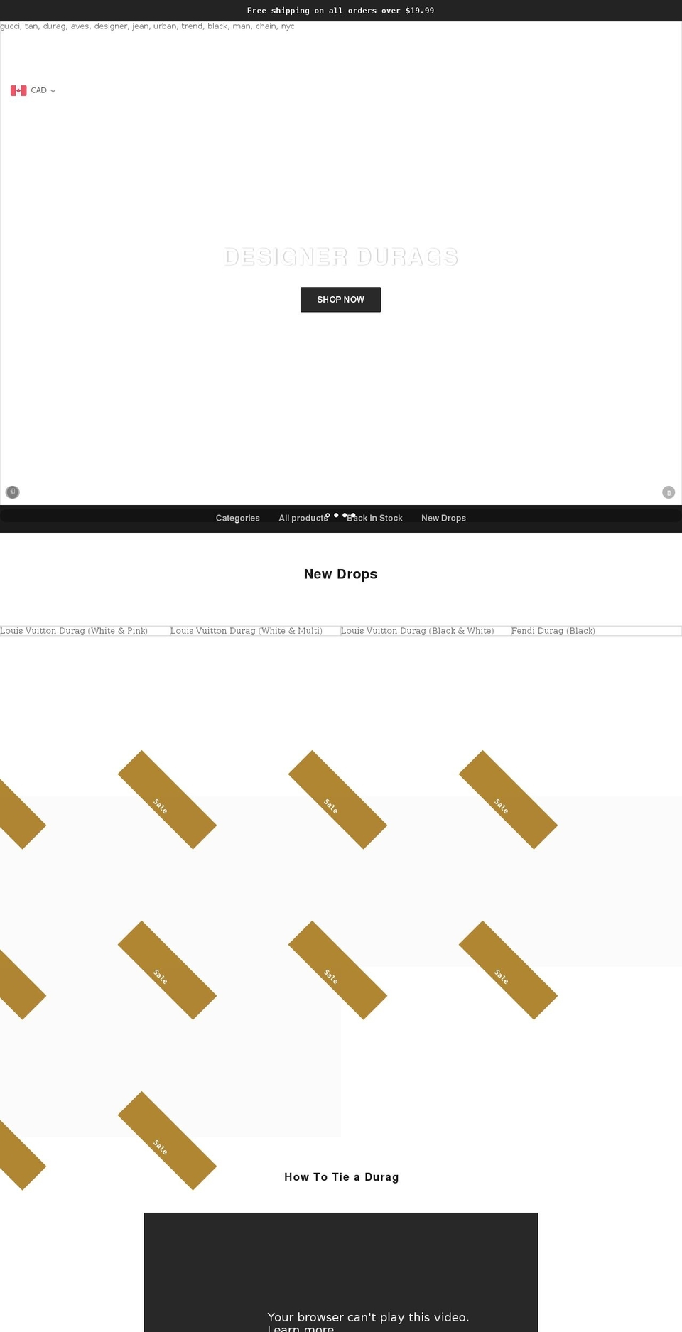 duragsbyday.com shopify website screenshot